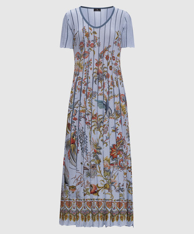 Blue printed midi dress