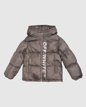 Off-White Children's gray jacket with logo print 44BEJ002F5F001