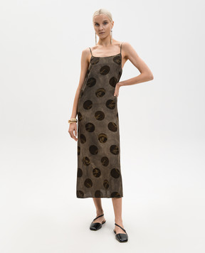 UMA WANG Anaya brown polka dot dress UP5017