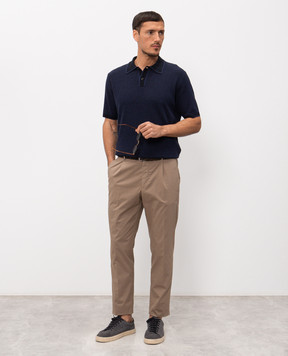 Peserico Brown cotton pants R54774T23D07945