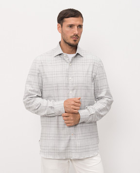 ISAIA Gray checkered shirt CAM088C1206