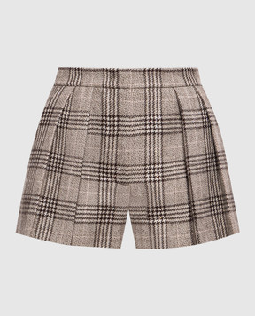 Twinset Beige checked wool shorts 262TP2743