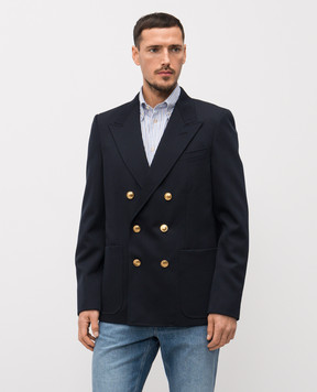 Valentino Blue double-breasted wool jacket 8V3CEI818JM