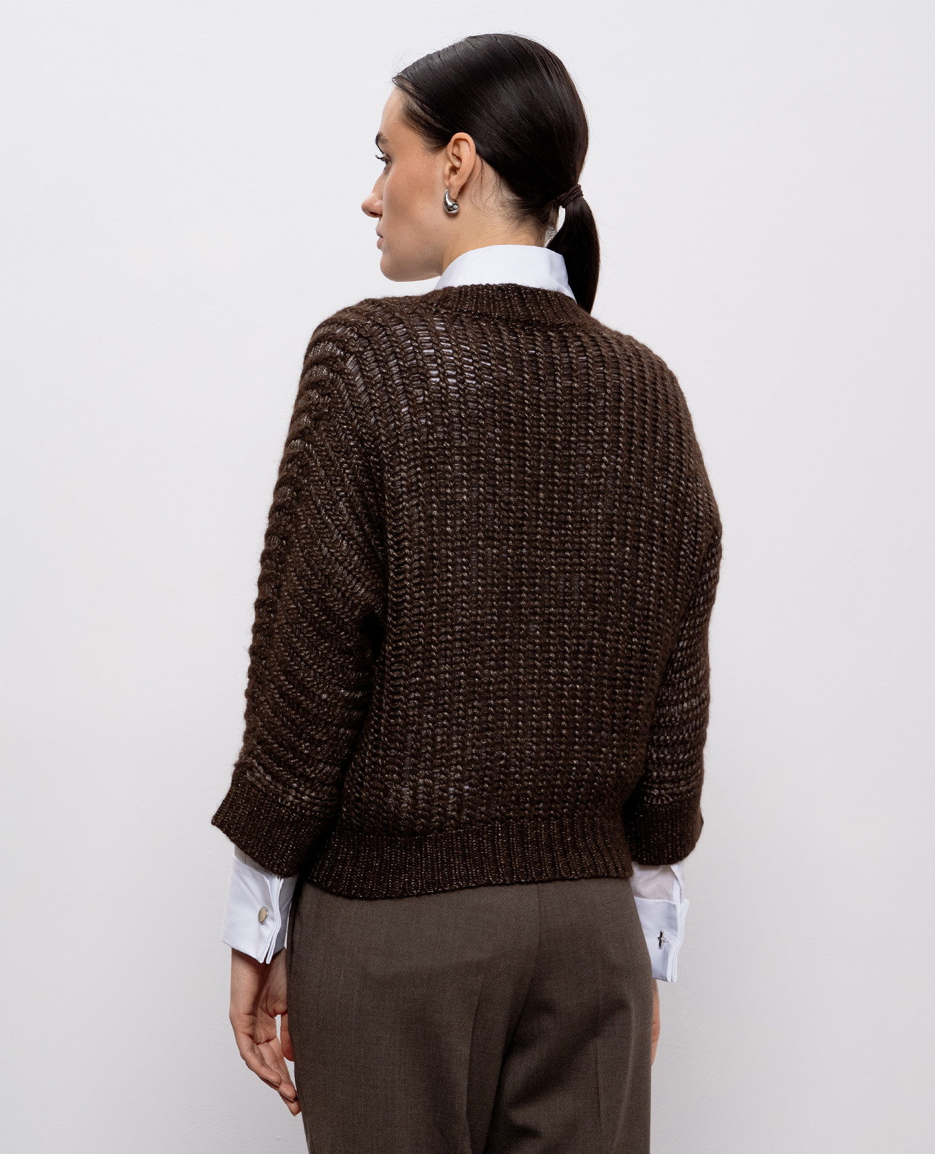 

Brown alpaca wool cardigan Peserico