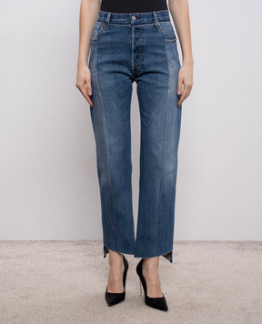 Vetements Blue jeans with a worn effect WE76DP348L3