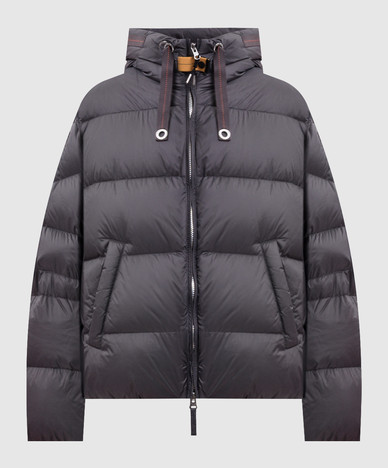 Graue Daunenjacke von Tilly mit Logo-Aufnäher