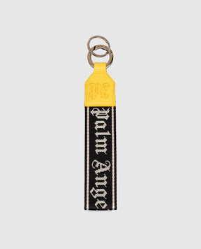 Palm Angels Black key ring with contrasting logo PMNJ008F24LEA001
