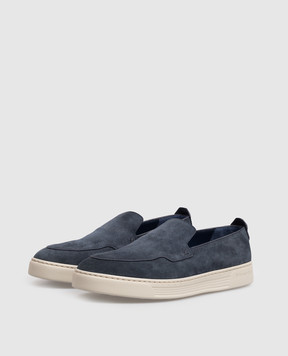 Stefano Ricci Blue suede slip-ons UV50G2391SDP