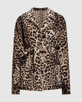 Ermanno Scervino Beige silk blouse with animal print D482I353YLI