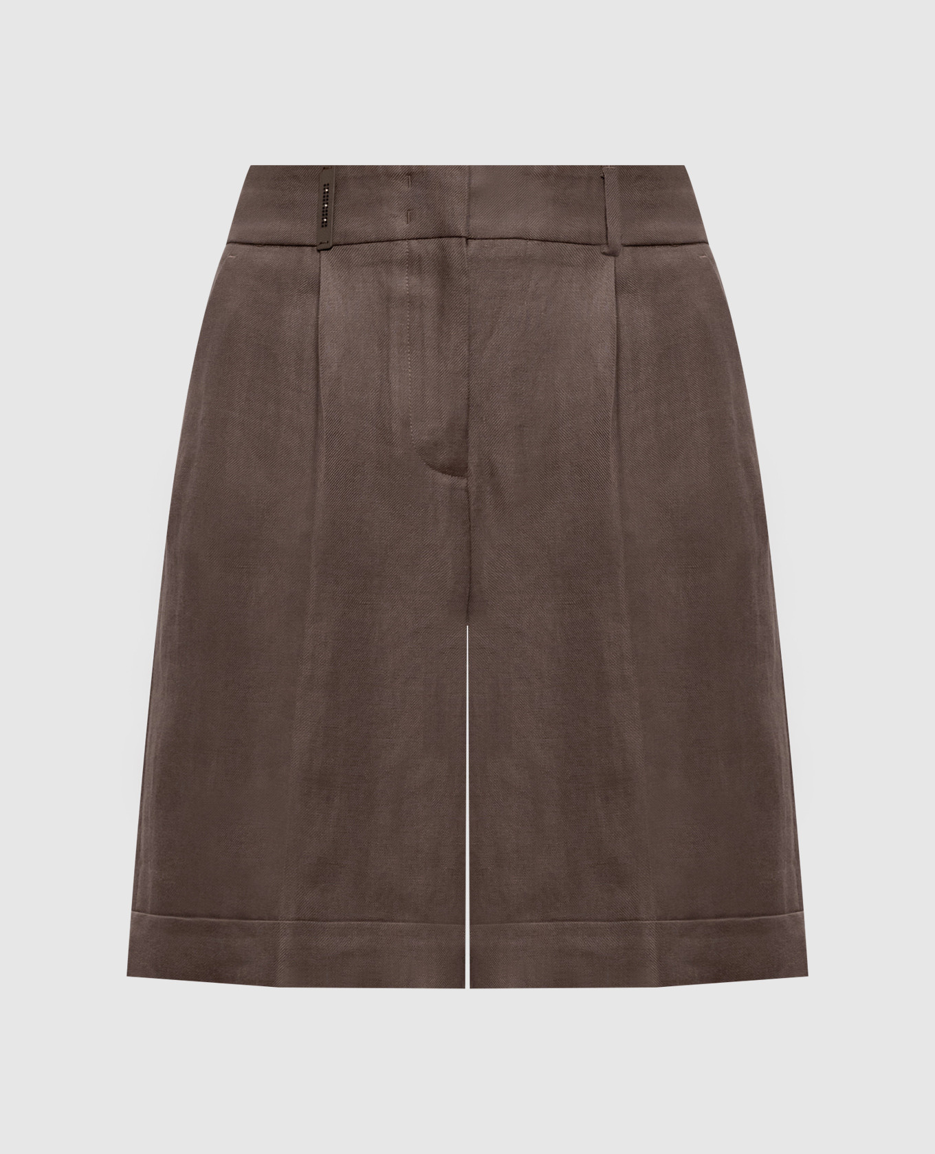 

Brown linen shorts Peserico