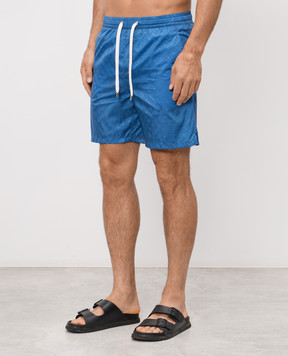 Stefano Ricci Blue patterned swim shorts M6B6200010IT3100