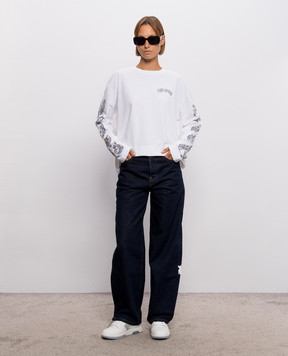 Off-White White Paisley Diags Longsleeve 2FB00426T