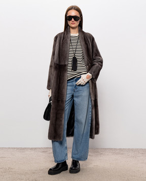 Fabio Gavazzi Brown mink fur coat FG2442PIVR