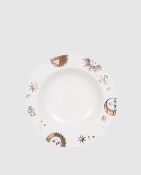 Fornasetti White porcelain soup plate Astronomici P50Z302