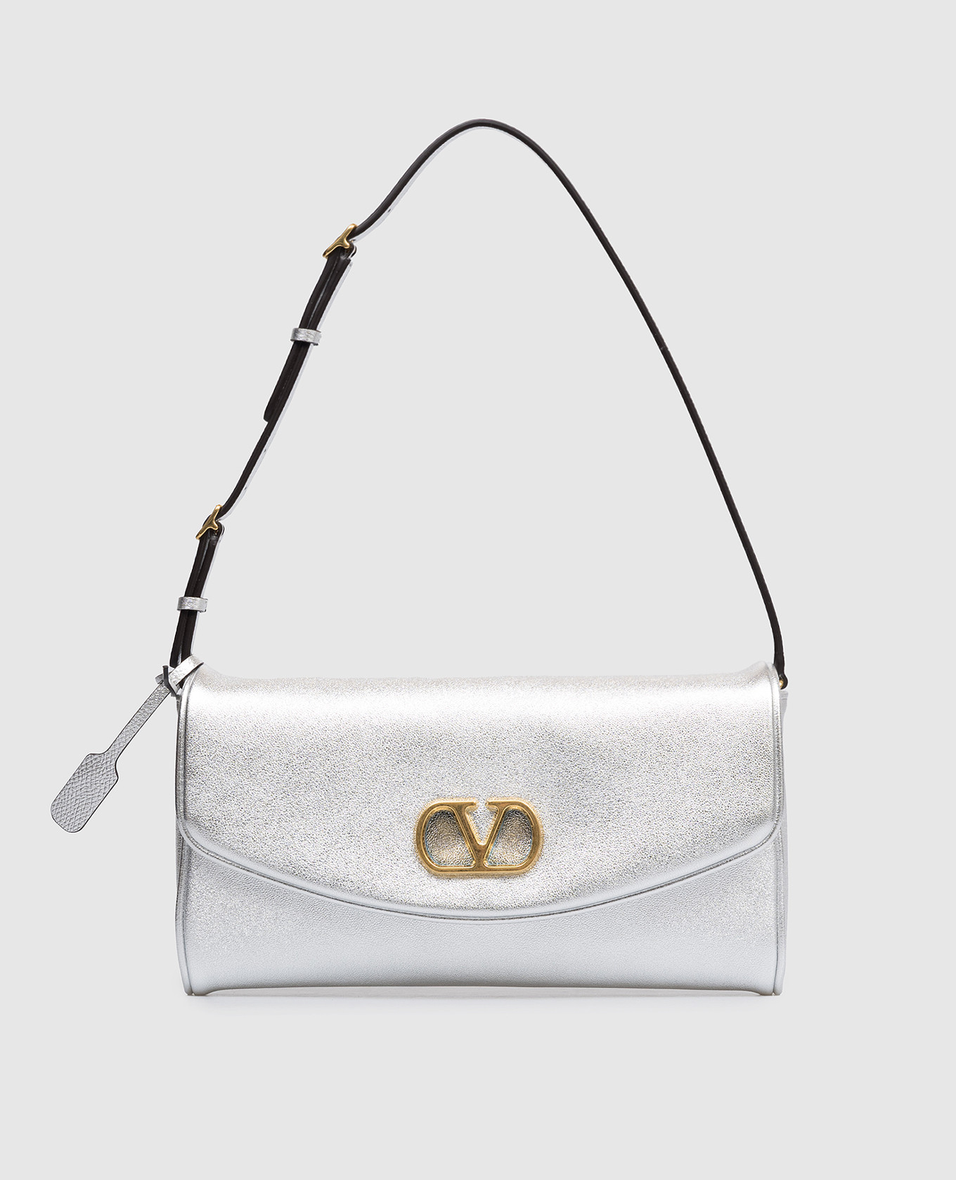 

DeVain silver leather clutch Valentino