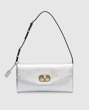 Valentino DeVain silver leather clutch 8W0B0T31NVB
