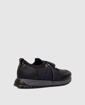 Doucal's Black combination sneakers DU3221SYDNPX783