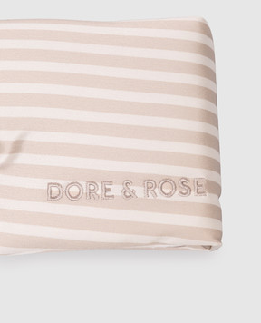 Dore & Rose Beige striped silk sleep mask DEEPSLEEPMASK