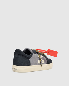 Off-White Grey Suede Vulcanized Sneakers OMIA293S26LEA003