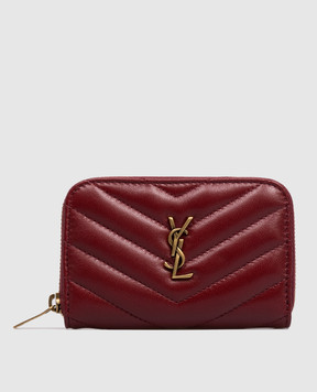 Saint Laurent Cassandre burgundy quilted leather wallet 863727AAEAX