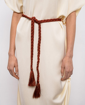 Momoni Terracotta woven linen belt CHIUHA MOBT009MO54