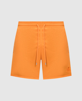 Vilebrequin Orange swim shorts with embroidery MOOED117
