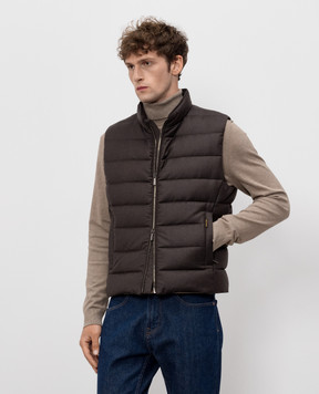 MooRER Brown OLIVER down vest made of wool and cashmere OLIVERL