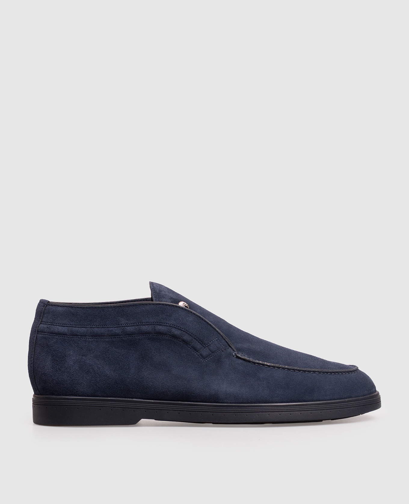 Blue suede deserts with emblem