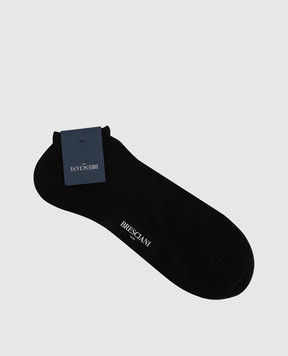 Bresciani Dark brown short cotton socks MP009RI0006BR