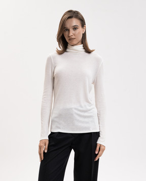 Loulou de Saison Ivory GALLINARA golf with ribbed wool GALLINARALDS