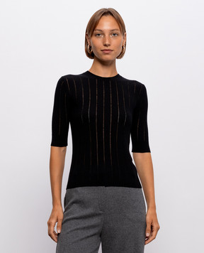 Max Mara Black silk and wool top MSTRAGNO