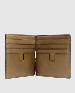 Tom Ford Brown nubuck cardholder with logo Y0231LCL504S