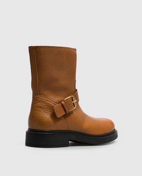 AGL Loren brown leather boots LORENBIKERS