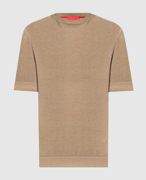 ISAIA Beige linen and silk T-shirt MG8362Y0508