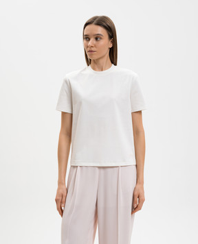 Agnona White T-shirt with logo embroidery TT1105LY2050