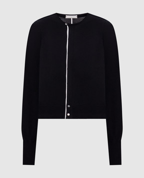 Intoca Black cardigan with contrast stripe 261SUVINCD0402