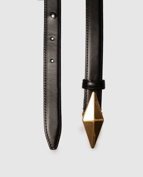 Jimmy Choo Black Diamond Leather Belt DIAMONDCLASPBELTTBN