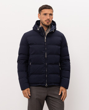 Stefano Ricci Blue down jacket with logo patch MDJ6300270519V
