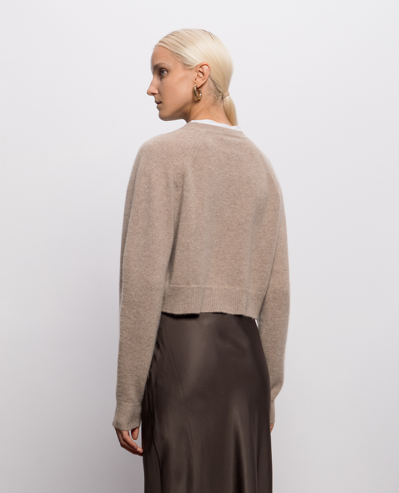 Beige HEIKE cashmere cardigan Loulou de Saison 4