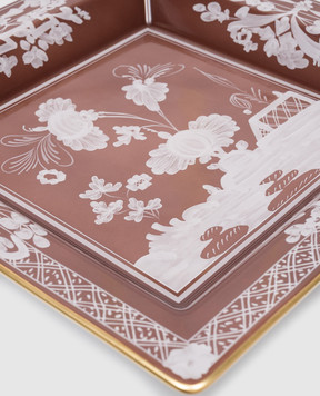 Ginori 1735 Brown porcelain tray for small items 017RG02FG6836LX0245