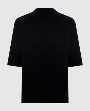 Loulou de Saison RUTH black cashmere sweater with short sleeves RUTH