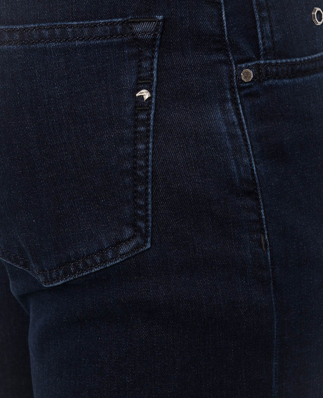 Blue jeans with logo patch Stefano Ricci 5