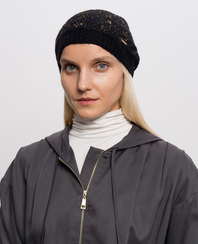 Twinset Black alpaca wool hat 262TA4581