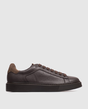 Doucal's Brown leather sneakers DU2852ALEXPF781