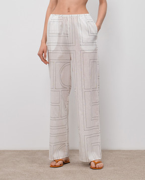 Toteme White pants with embroidery 243WRB1092FB0239