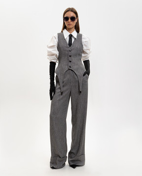 Nissa Gray patterned pants P16062