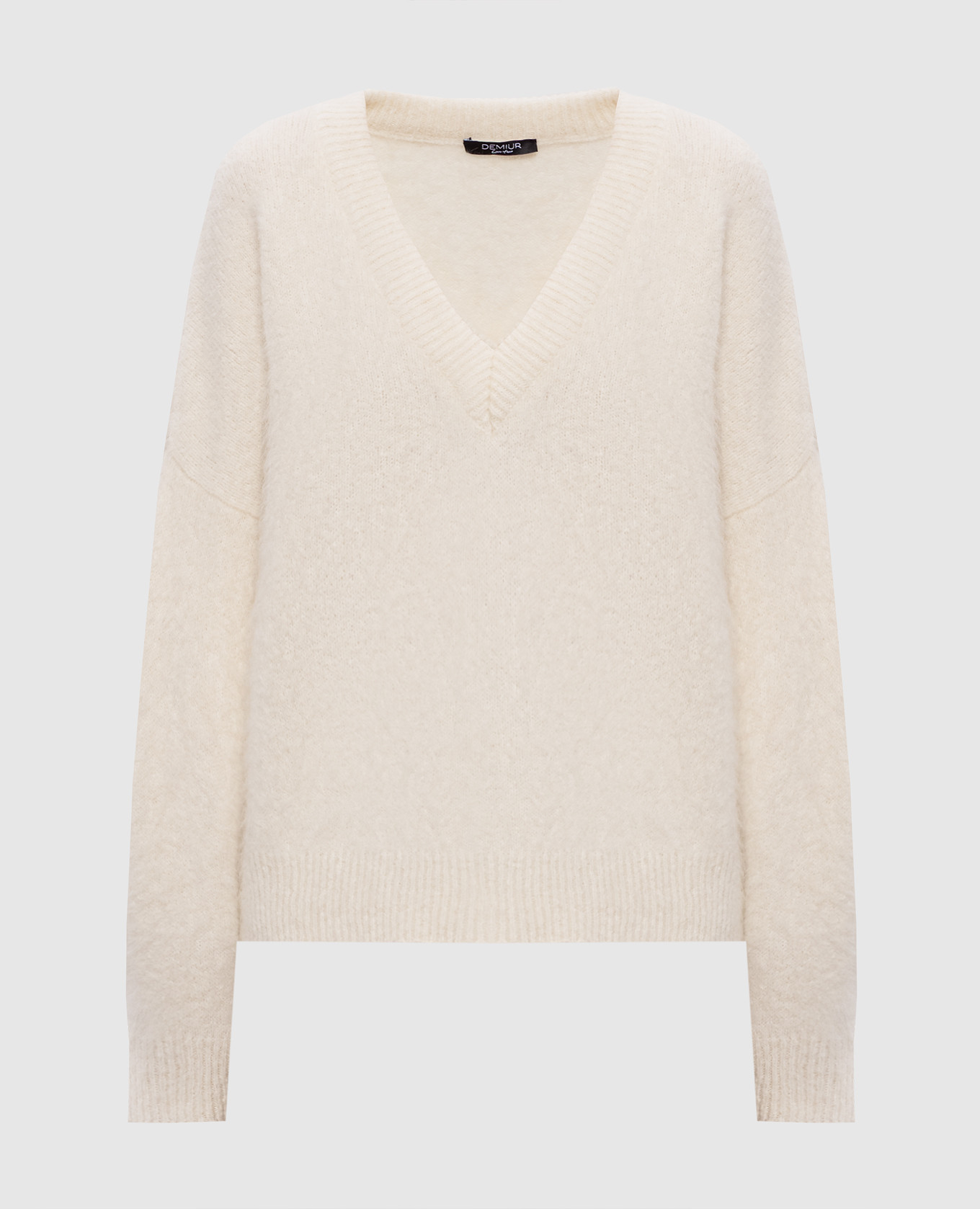 

White alpaca wool pullover Demiur