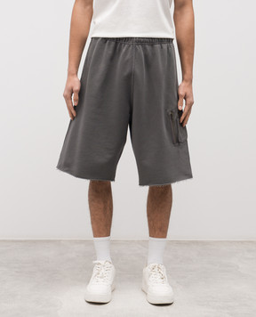 Maison Margiela MM6 Grey shorts with logo patch SH0MU0026M25024