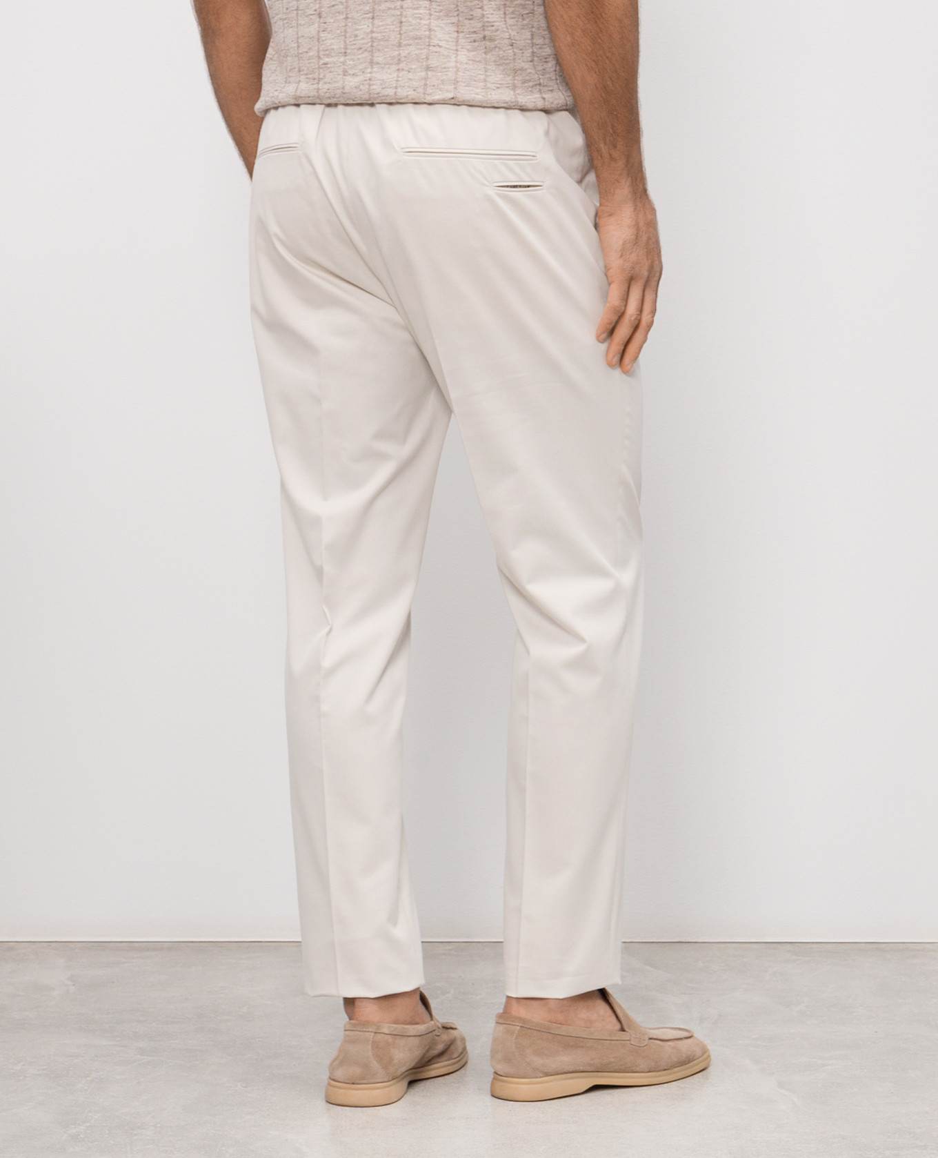 Ivory wool trousers Peserico 4