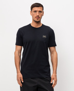 Dolce&Gabbana Blue T-shirt with logo patch G8PT1TG7P1B